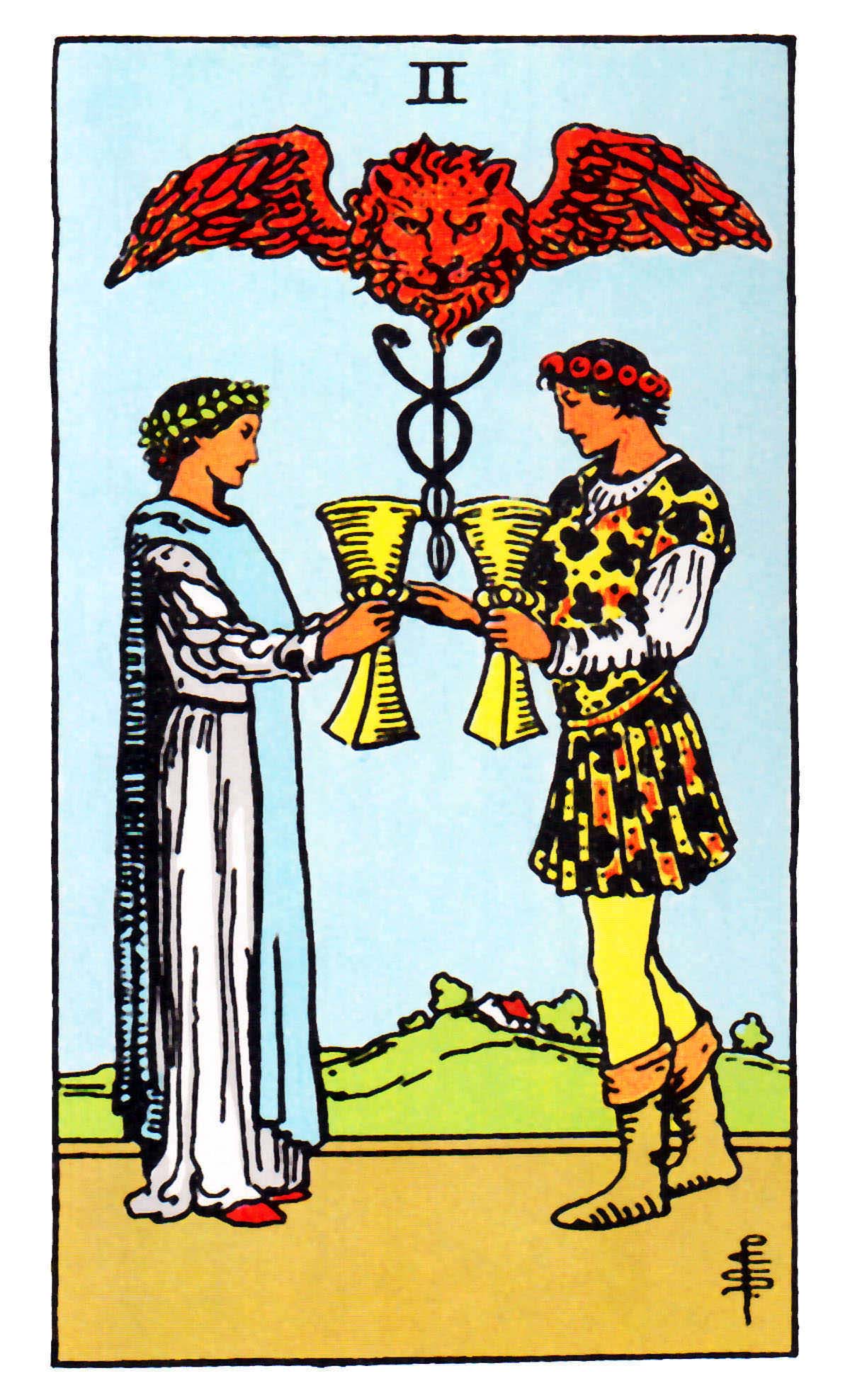 Карта Таро Двойка Кубков